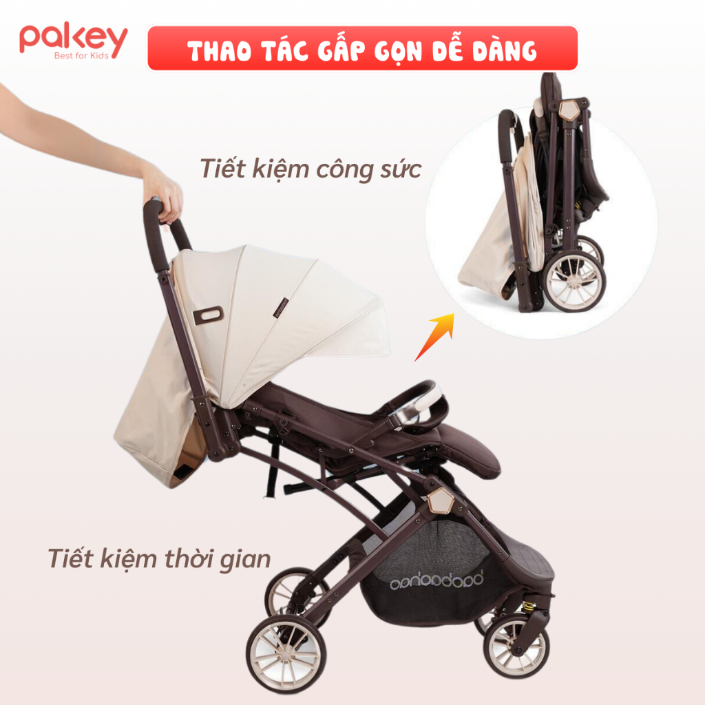 [NEW] Xe Đẩy Chính Hãng Baobaohao Y8, Xe Đẩy Cho Bé Gấp Gọn Có Tay Kéo Bánh Xe Giảm Xóc Êm Ái Ngả Lưng Không Giới Hạn
