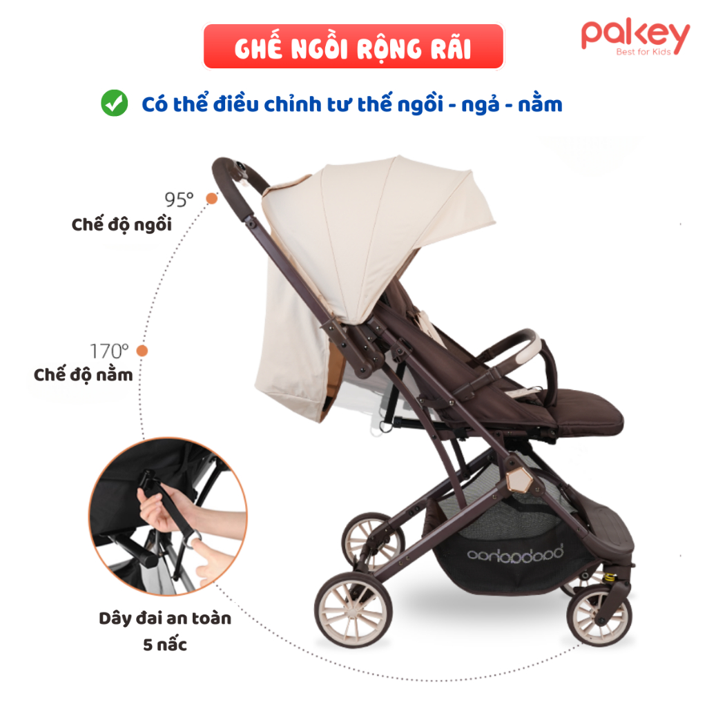 [HỎA TỐC] Xe Đẩy Cho Bé Gấp Gọn Baobaohao Y8,  Xe Đẩy Du Lịch 2 Chiều Đa Năng Ghế Ngồi Rộng Rãi Có Mái Che