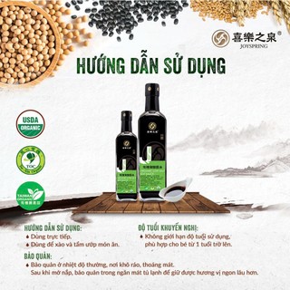 Nước tương hữu cơ ít muối JoySpring 200ml và 500ml nhãn hiệu hàng đầu Đài Loan