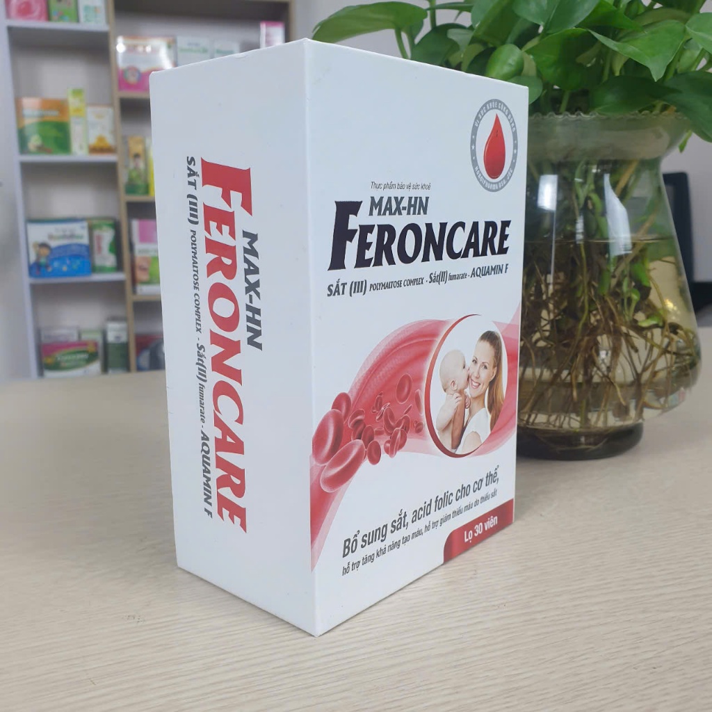 MAX - HN FERONCARE bổ sung sắt, acid Folic, hỗ trợ tăng tạo máu, giảm thiếu máu do thiếu sắt
