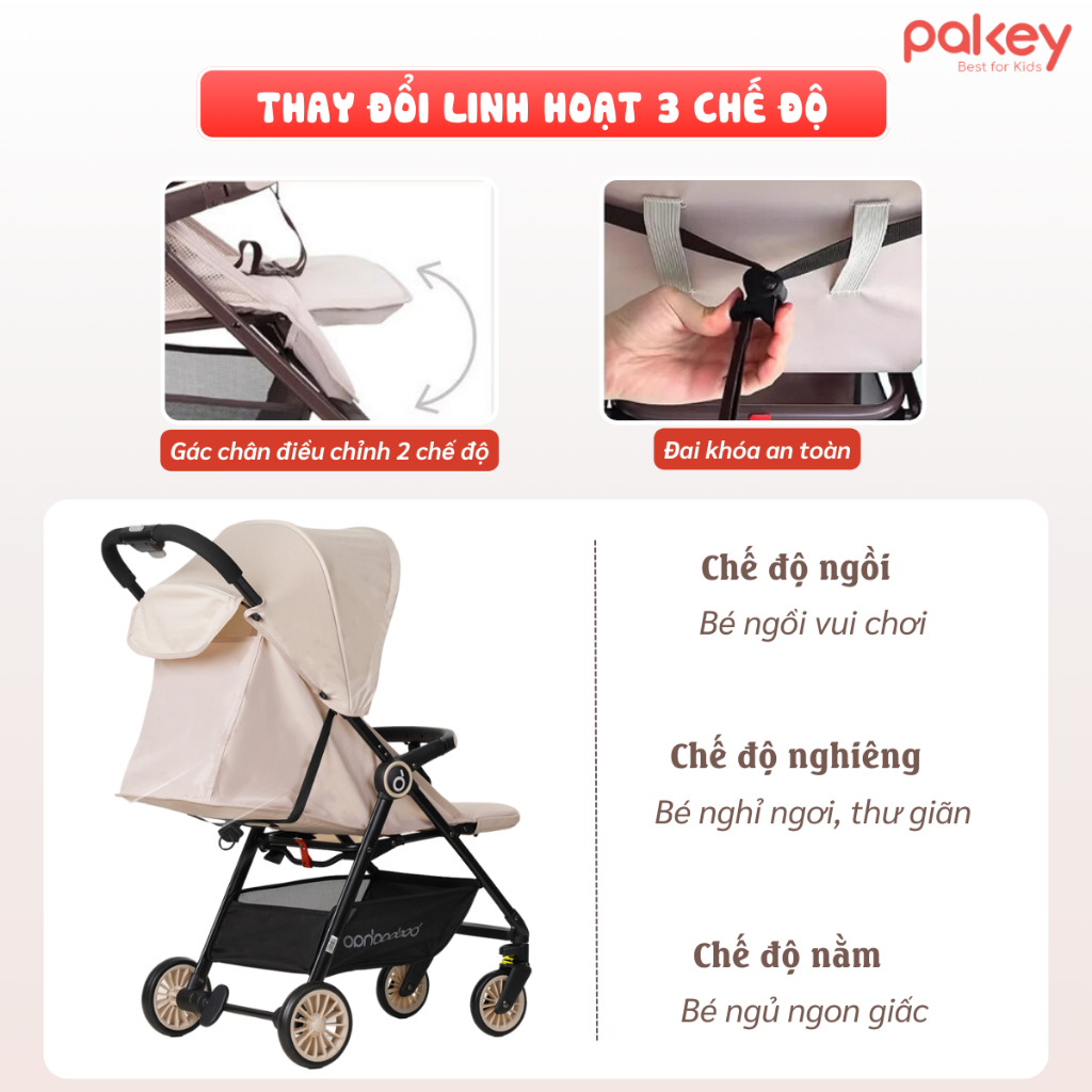[HỎA TỐC] Xe Đẩy Cho Bé Baobaohao A2 Chính Hãng, Xe Đẩy Gấp Gọn Bánh Xe Có Giảm Xóc Êm Ái Phanh Kép An Toàn
