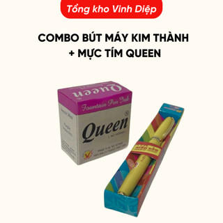 Combo bút máy Kim Thành+ mực Tím Queen ,bút máy,bút mực cho học sinh Tiểu Học, bút luyện chữ