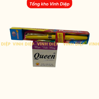 Combo bút máy Kim Thành+ mực Tím Queen ,bút máy,bút mực cho học sinh Tiểu Học, bút luyện chữ