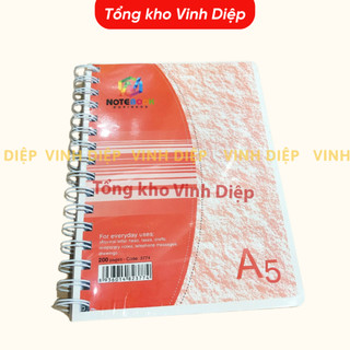 Sổ lò xo kẻ ngang Hải Tiến A5 200 trang, chất liệu cao cấp chống mỏi mắt, không nhòe mực