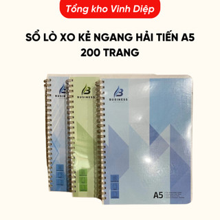 Sổ lò xo kẻ ngang Hải Tiến A5 200 trang, chất liệu cao cấp chống mỏi mắt, không nhòe mực