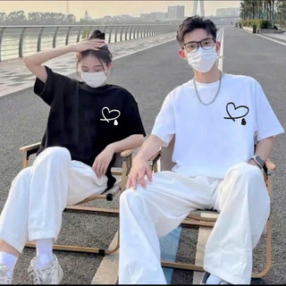 Aó cặp nam nữ, áo đôi in hình trái tim nhỏ xinh chất cotton thoáng mát, thấm hút ( giá 1 áo)