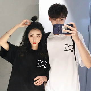 Aó cặp nam nữ, áo đôi in hình trái tim nhỏ xinh chất cotton thoáng mát, thấm hút ( giá 1 áo)