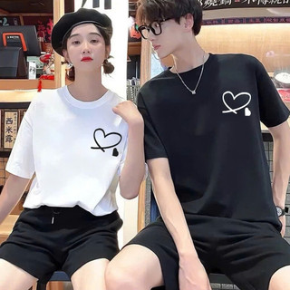 Aó cặp nam nữ, áo đôi in hình trái tim nhỏ xinh chất cotton thoáng mát, thấm hút ( giá 1 áo)