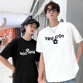 Áo cặp nam nữ, áo thun đôi in hình trụ cột nóc nhà 2025 chất cotton thoáng mát thấm hút (giá 1 áo)