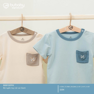 BuBaby Bộ ngắn tay cài vai Gami cao cấp cho bé trai và bé gái BBB1301PW