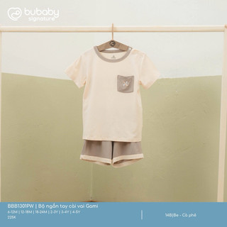 BuBaby Bộ ngắn tay cài vai Gami cao cấp cho bé trai và bé gái BBB1301PW