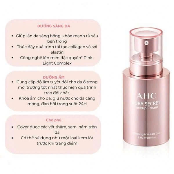 Kem dưỡng trắng nâng tông da AHC Aura Secret Tone Up Cream SPF30 PA++ 50ml