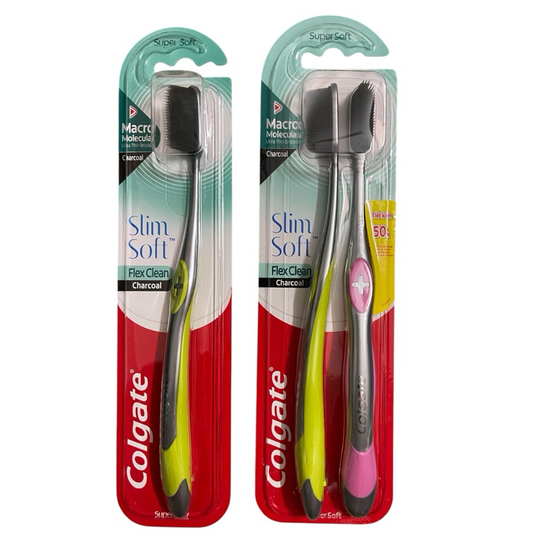 Bàn chải đánh răng Colgate Flex Clean Charcoal Slim Soft màu ngẫu nhiên ...