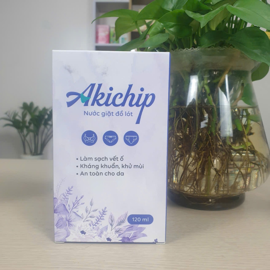 Nước giặt đồ lót sinh học AKICHIP giúp khử mùi, kháng khuẩn, giảm nấm ngứa, hương thơm tự nhiên120ml