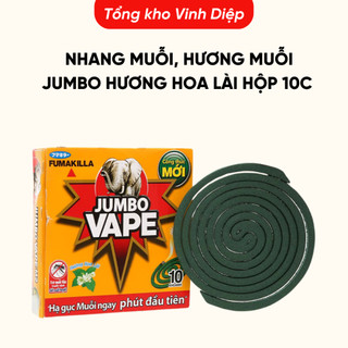 Nhang Muỗi, Hương Muỗi Jumbo Hương Hoa Lài( hộp 10 khoanh )diệt sạch côn trùng, an toàn khi sử dụng