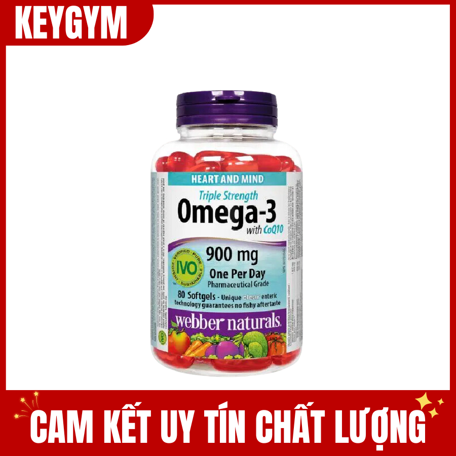 [MAPPLE CARE][TẶNG QUÀ] Dầu Cá Webber Natruals Omega3 Coq10 900mg 80 Viên