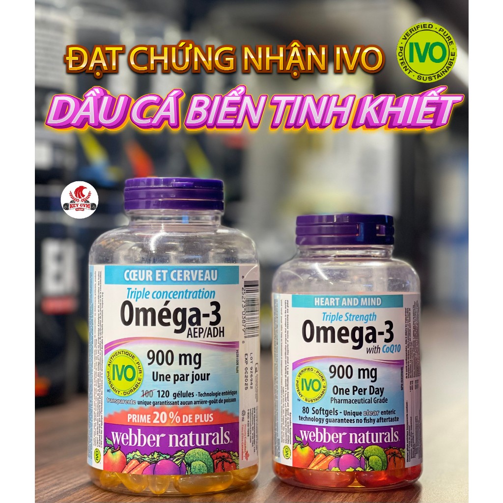 [MAPPLE CARE][TẶNG QUÀ] Dầu Cá Webber Natruals Omega3 Coq10 900mg 80 Viên