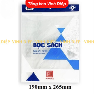 Combo 10 bọc vở nilon Hồng Hà học sinh cấp 2 size 175x250mm