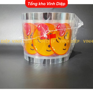 Màng dập miệng cốc trà sữa in sẵn cuộn 2400 nắp giao màu ngẫu nhiên