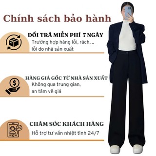 Quần Tây Nữ Ống Rộng Lưng Cao 247Store Phong Cách Basic School, Đi Học Đi Làm Thanh Lịch