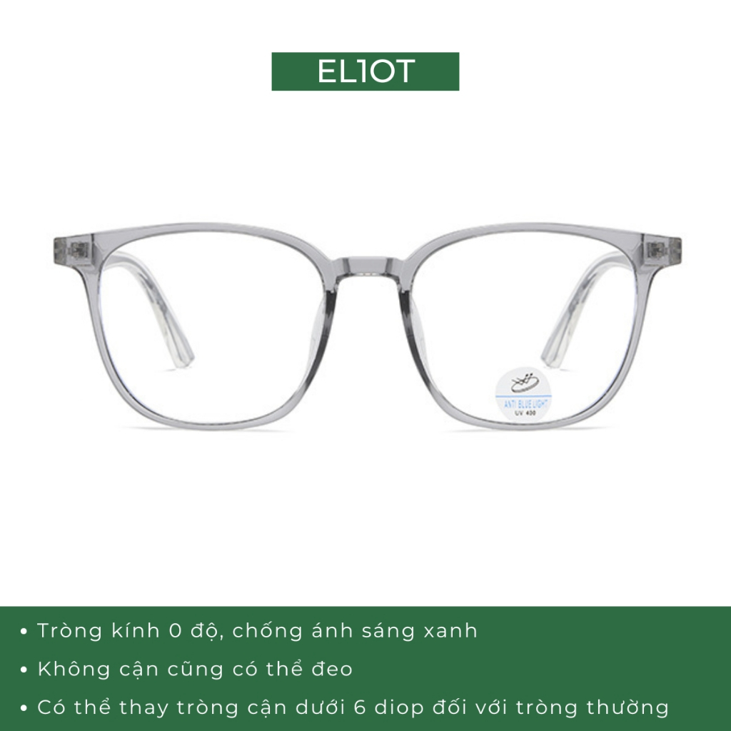 Gọng kính cận ELIOT mắt tròn chất liệu nhựa bản lề kim loại chắc chắn thời trang 81245