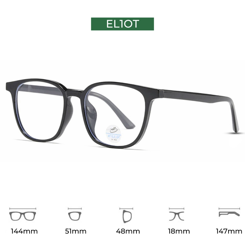 Gọng kính cận ELIOT mắt tròn chất liệu nhựa bản lề kim loại chắc chắn thời trang 81245