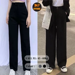 Quần tây lưng cao ống rộng 247store phong cách Basic School đi học, đi làm