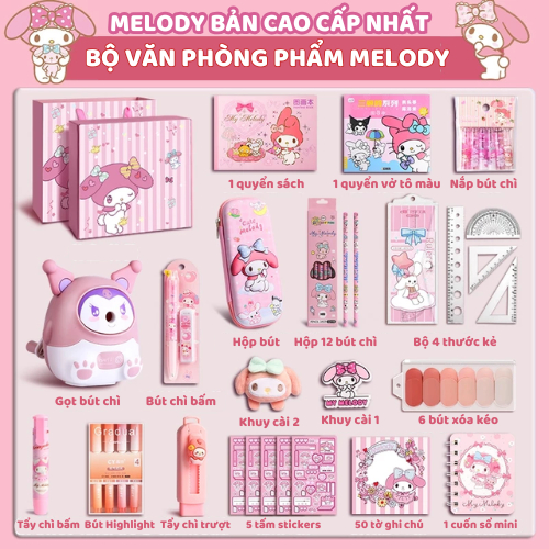 Bộ Văn Phòng Phẩm Hộp Bút Màu Xanh Dương – Đồ Dùng Học Tập Dễ Thương, Quà Tặng Lý Tưởng Cho Bé