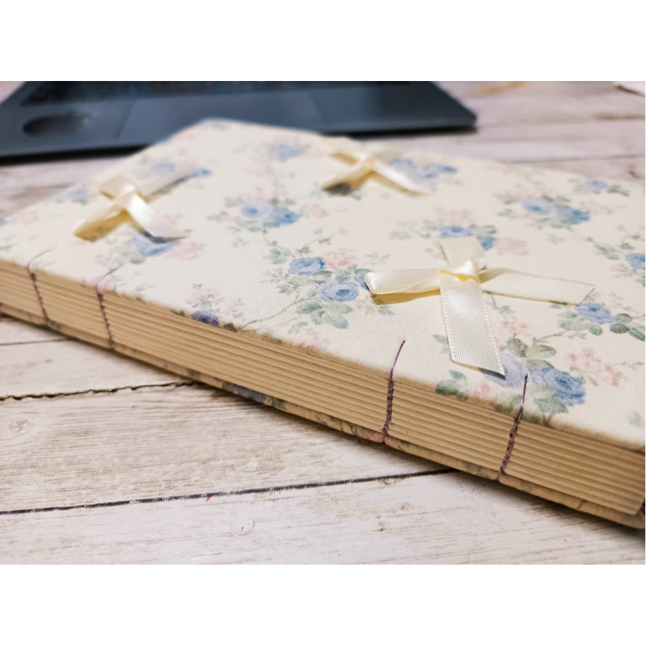SỔ TAY NOTEBOOK A5 BÌA VẢI ĐÍNH NƠ TIỂU THƯ | Shopee Việt Nam