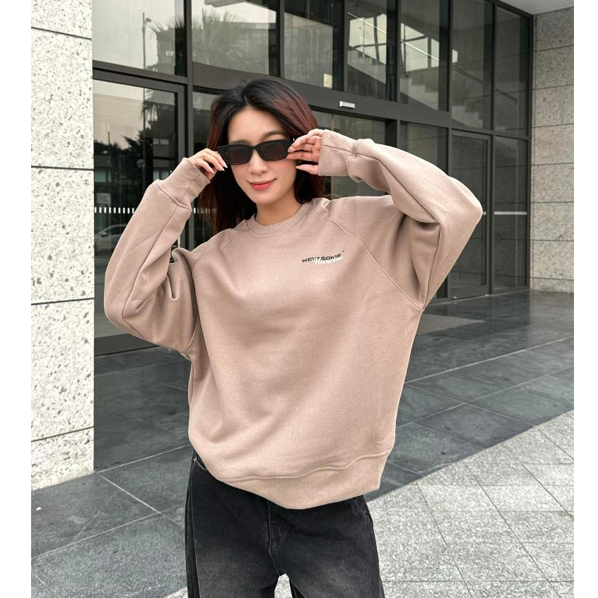 Áo Sweater Raglan Local Brand NEVASOME Neverless Nỉ Lót Lông Cừu 5 Màu Cotton 360 gsm Oversize