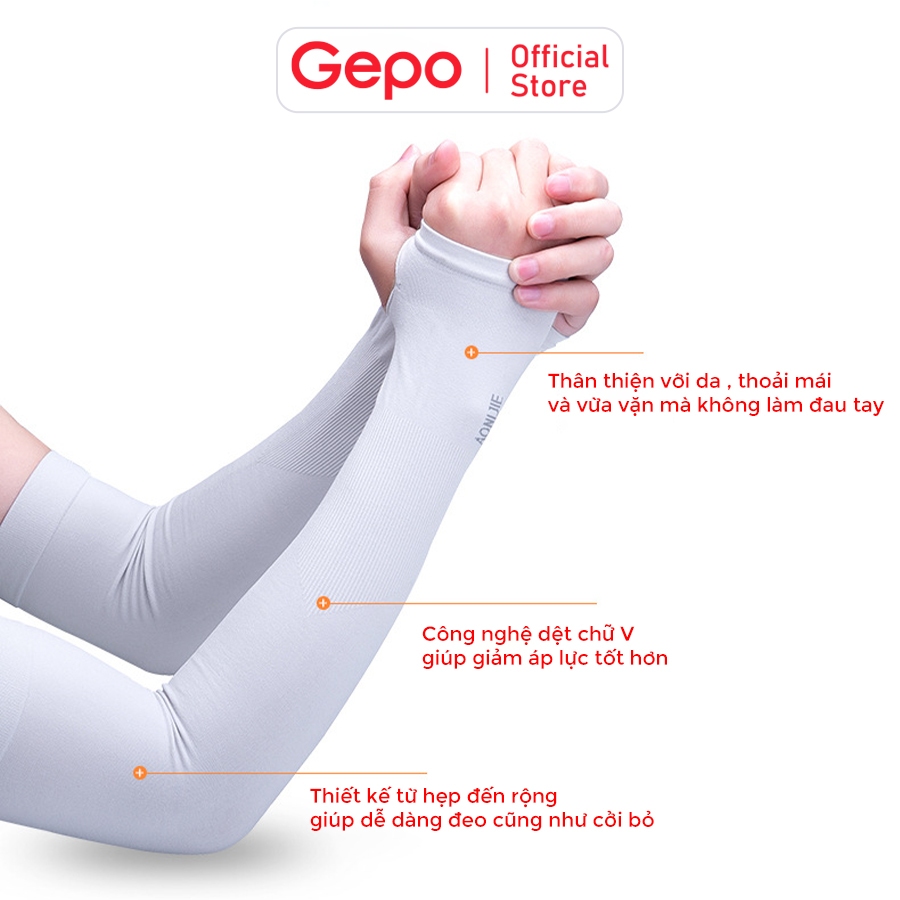 Ảnh Găng tay chống nắng nam nữ xỏ ngón chống tia UV chất liệu co dãn 4 chiều thoáng mát thấm hút mồ hôi 4