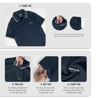 Áo Polo Nam Basic MENTORIS, Form Slim Fit, Phong Cách Lịch Lãm, Chất Vải Mịn, Thoáng Mát MPL2506S