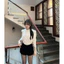 Áo Sơmi Chất Kaki Chéo Xếp Ly Bèo Ngực Cổ Đá 2 Màu Bo Chun Eo