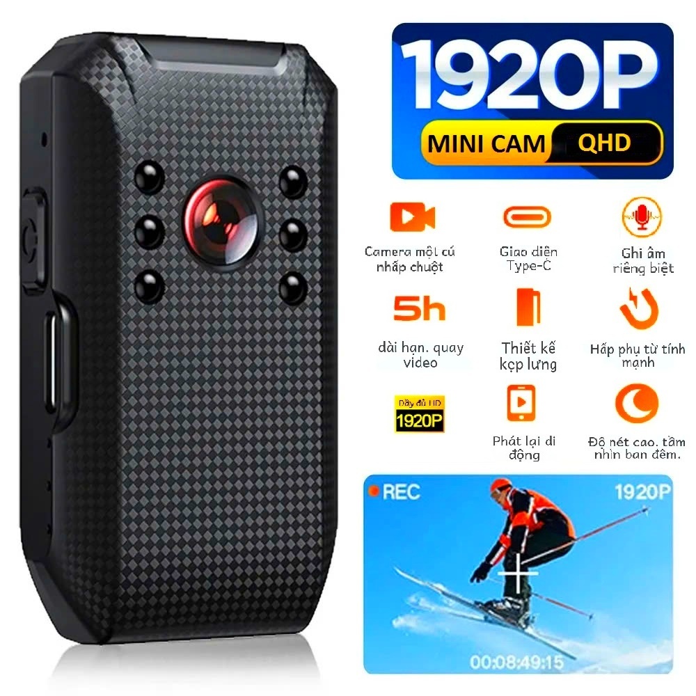 Ultra Mini-Camera A77 QHD 1920P Pin Sạc Li-Po/IR/MIC/OTG/64GB Quay ...