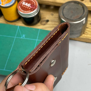 Ví hộp nhỏ gọn đưng thẻ , cccd mới , tiền gập đôi da bò  pullup, kích thước 8x10.5 cm.- thương hiệu Ví Da SAGO (VH06)