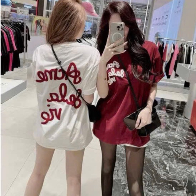 Áo Thun ,Áo phông nữ in chữ nổi chất cotton QC mới 2025