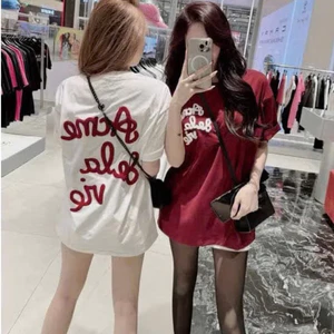 Áo Thun ,Áo phông nữ in chữ nổi chất cotton QC mới 2025