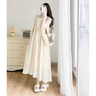 VÁY BẦU - CỘC TAY TƠ HÀN BE XẺ VAI ⚡Freeship⚡