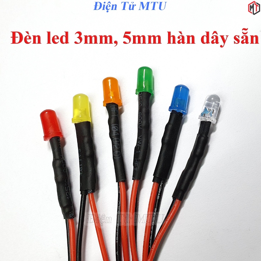 Đèn led 3mm, 5mm sử dụng điện áp 3V-12v nhiều màu sắc | Shopee Việt Nam