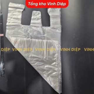 1kg túi nilon đóng hàng đựng 10kg, màu trắng, có quai, chất dai