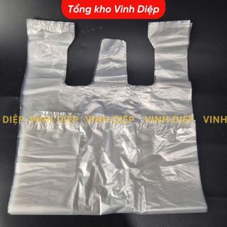 1kg túi nilon đóng hàng đựng 10kg, màu trắng, có quai, chất dai