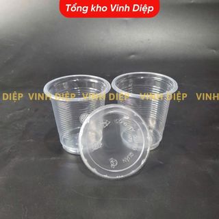 Túi 50 cốc nhựa 220ml không nắp, có vân, chịu nhiệt