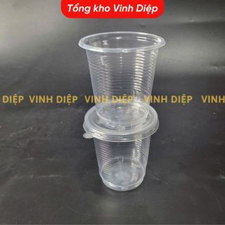 Túi 50 cốc nhựa 220ml không nắp, có vân, chịu nhiệt