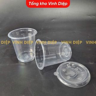 Túi 50 cốc nhựa 220ml không nắp, có vân, chịu nhiệt