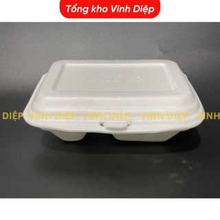 Combo 1 bịch 145~150 hộp xốp 2 ngăn đựng cơm, bún đậu, đồ ăn, hoa quả