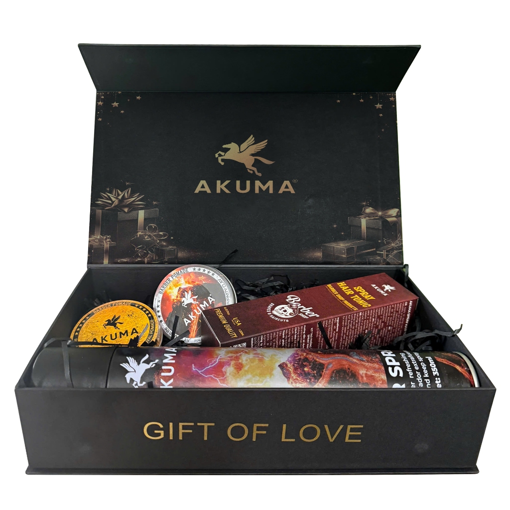 Ảnh Bộ Quà Tặng Bạn Trai Cao Cấp AKUMA: Sáp Vuốt Tóc Clay 56g + Pomade 56g Hương Nước Hoa Nam, Xịt Tạo Phồng Tóc 120ml 2