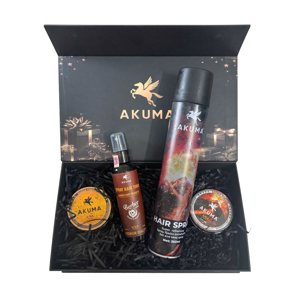 Ảnh Bộ Quà Tặng Bạn Trai Cao Cấp AKUMA: Sáp Vuốt Tóc Clay 56g + Pomade 56g Hương Nước Hoa Nam, Xịt Tạo Phồng Tóc 120ml 3