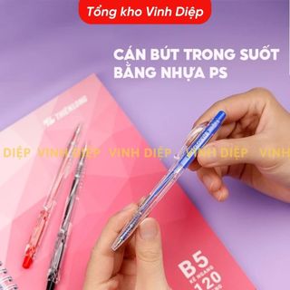 Combo 20 Bút bi Thiên Long TL-027 ngòi 0,5mm - Bút bi viết 3 màu mực xanh/đỏ/đen