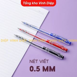 Combo 20 Bút bi Thiên Long TL-027 ngòi 0,5mm - Bút bi viết 3 màu mực xanh/đỏ/đen