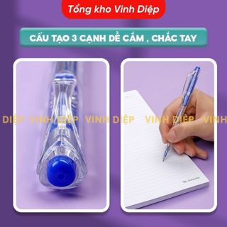 Combo 20 Bút bi Thiên Long TL-027 ngòi 0,5mm - Bút bi viết 3 màu mực xanh/đỏ/đen